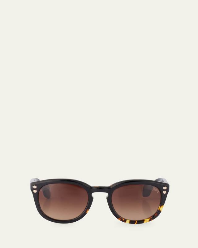 Keyhole Acetate Round Sunglasses